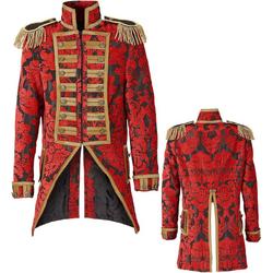 Middeleeuwen & Renaissance Kostuum | Royale Frackjas Parade Rood Man | Large | Halloween | Verkleedkleding